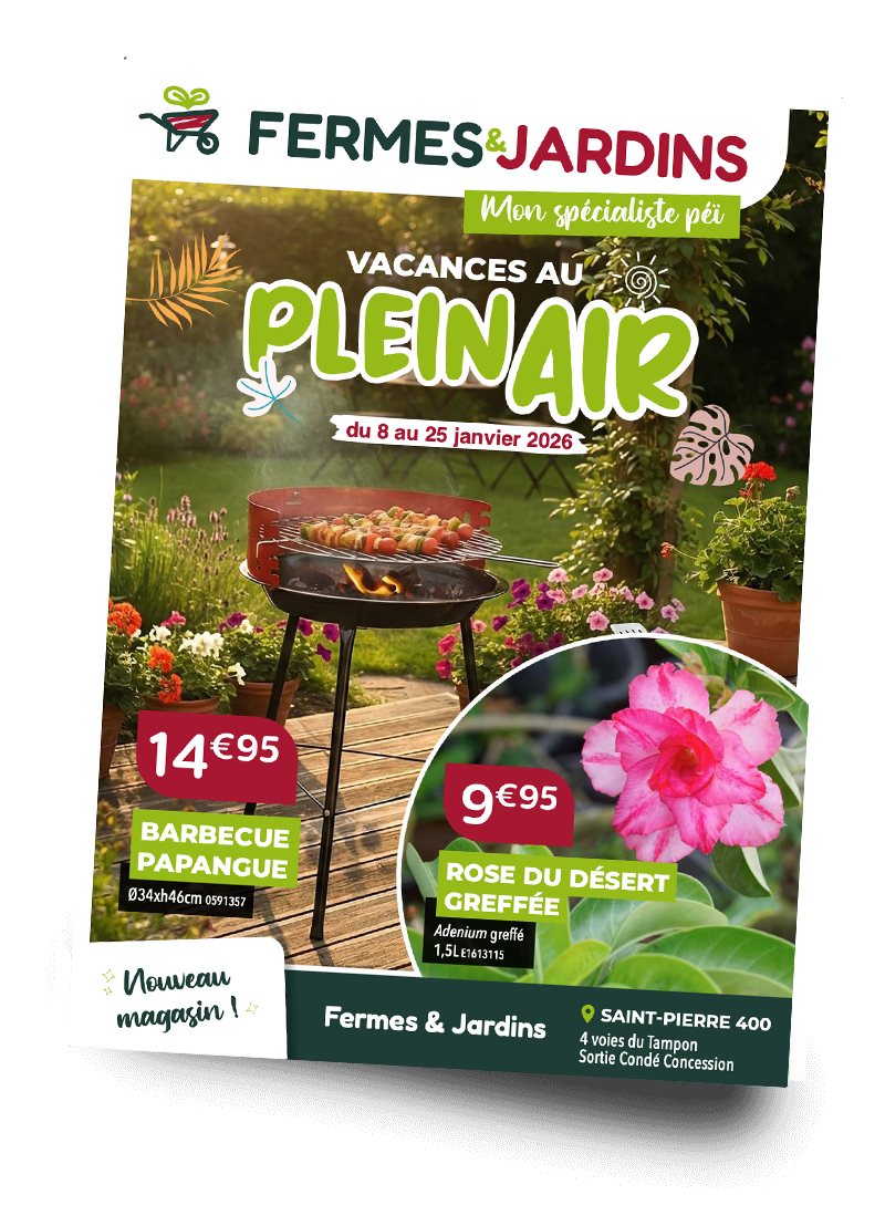 Promotion Les essentiels- Fermes et Jardins Réunion Catalogue mars 2024 Fermes et Jardins - Ma terre nourricière